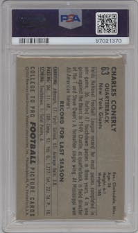 Charley Conerly from the 1952 Bowman Large set graded by PSA and given an overall grade of 5.