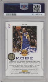 Kobe Bryant from the 2019-20 Panini Contenders set graded by PSA and given an overall grade of 10.