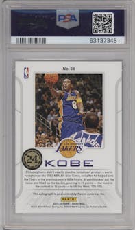 Kobe Bryant from the 2019-20 Panini Contenders set graded by PSA and given an overall grade of 10.