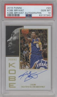 Kobe Bryant from the 2019-20 Panini Contenders set graded by PSA and given an overall grade of 10.