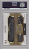 Drew Brees from the 2023 Panini Select set featuring a Zebra parallel graded by PSA and given an overall grade of 10.