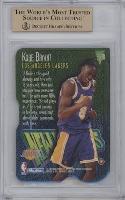 Kobe Bryant from the 1996-97 Skybox Premium set graded by Beckett and given an overall grade of 9.5.