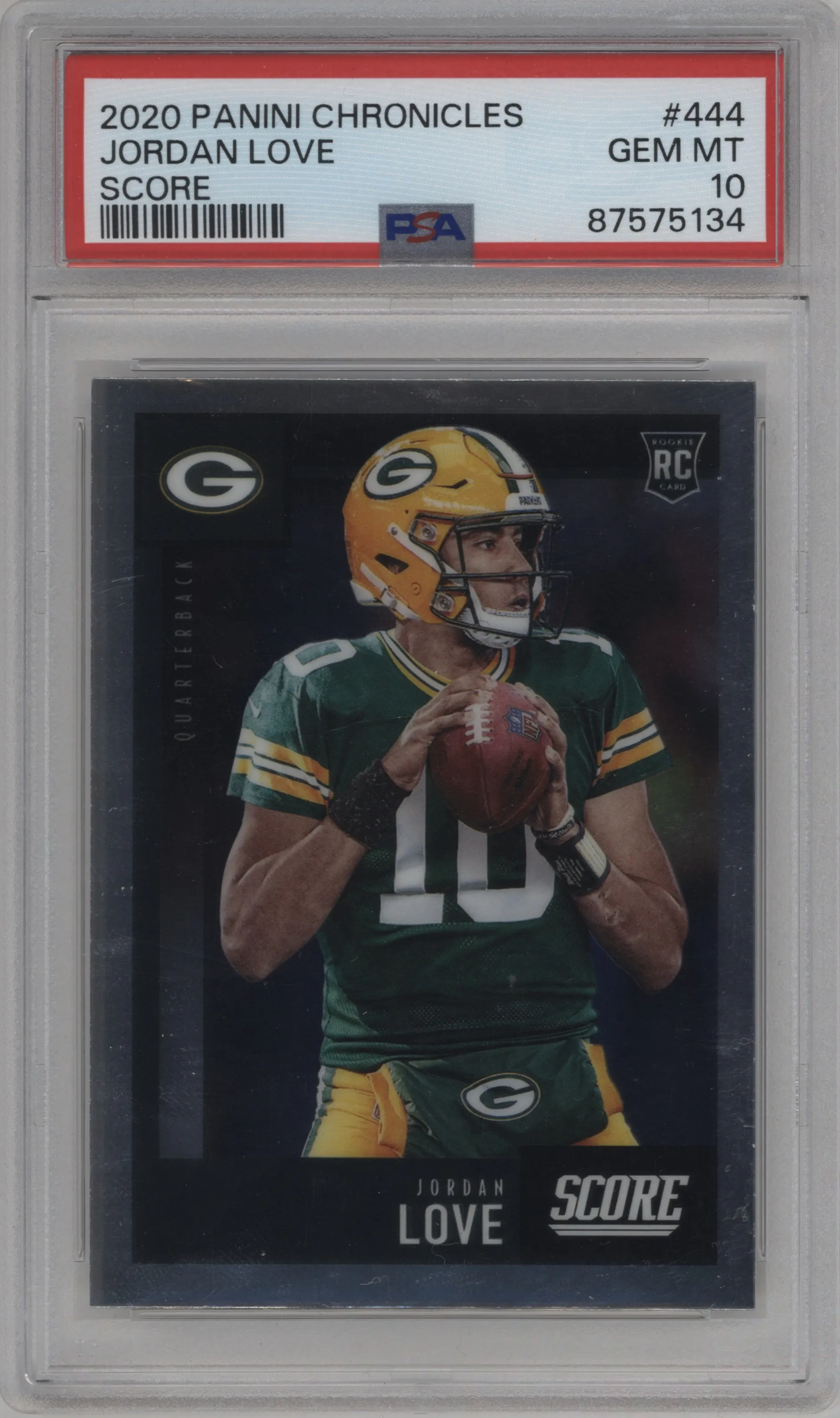 2020 Panini Chronicles Score Jordan Love #444 PSA 10
