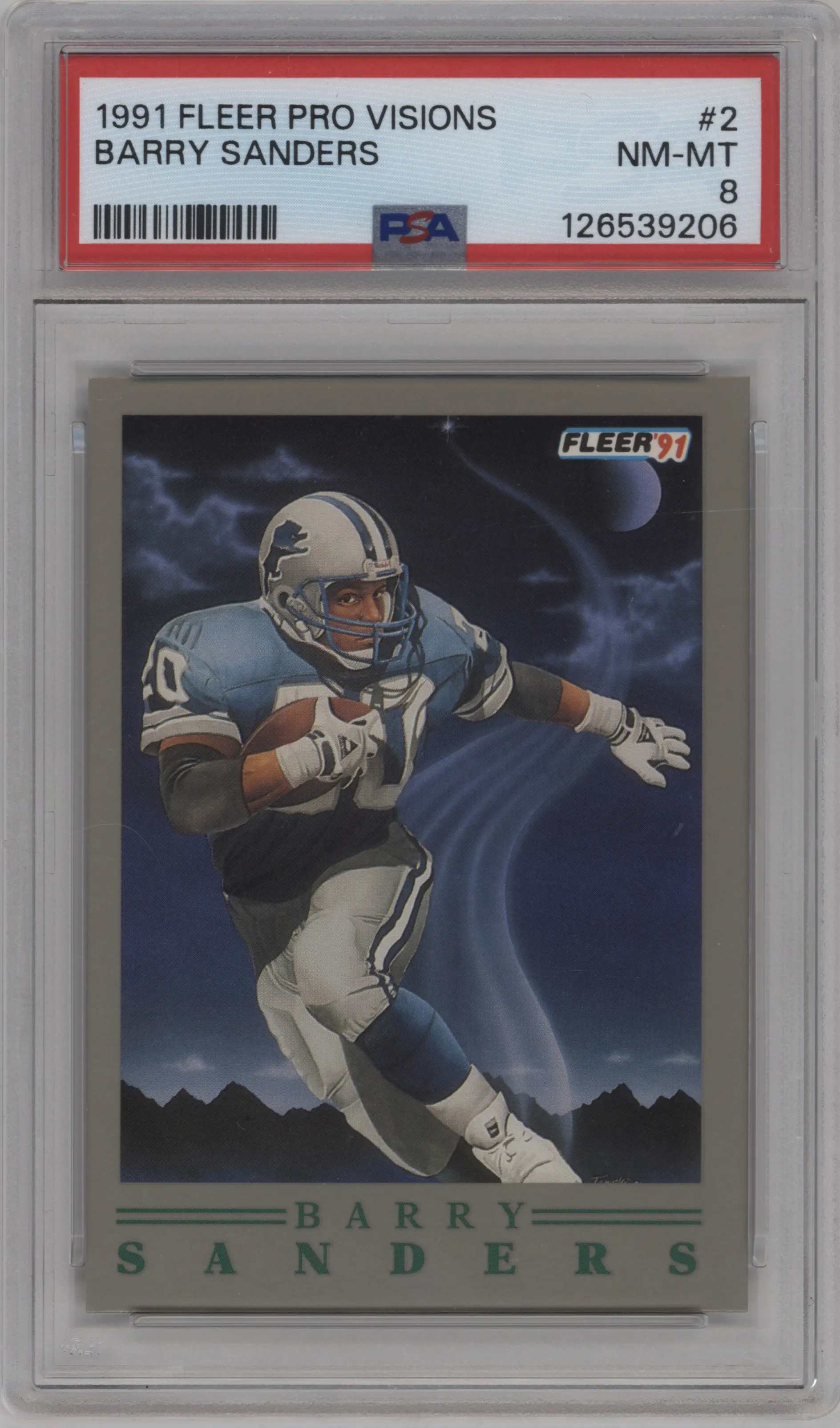 1991 Fleer Pro-Visions Barry Sanders #2 PSA 8