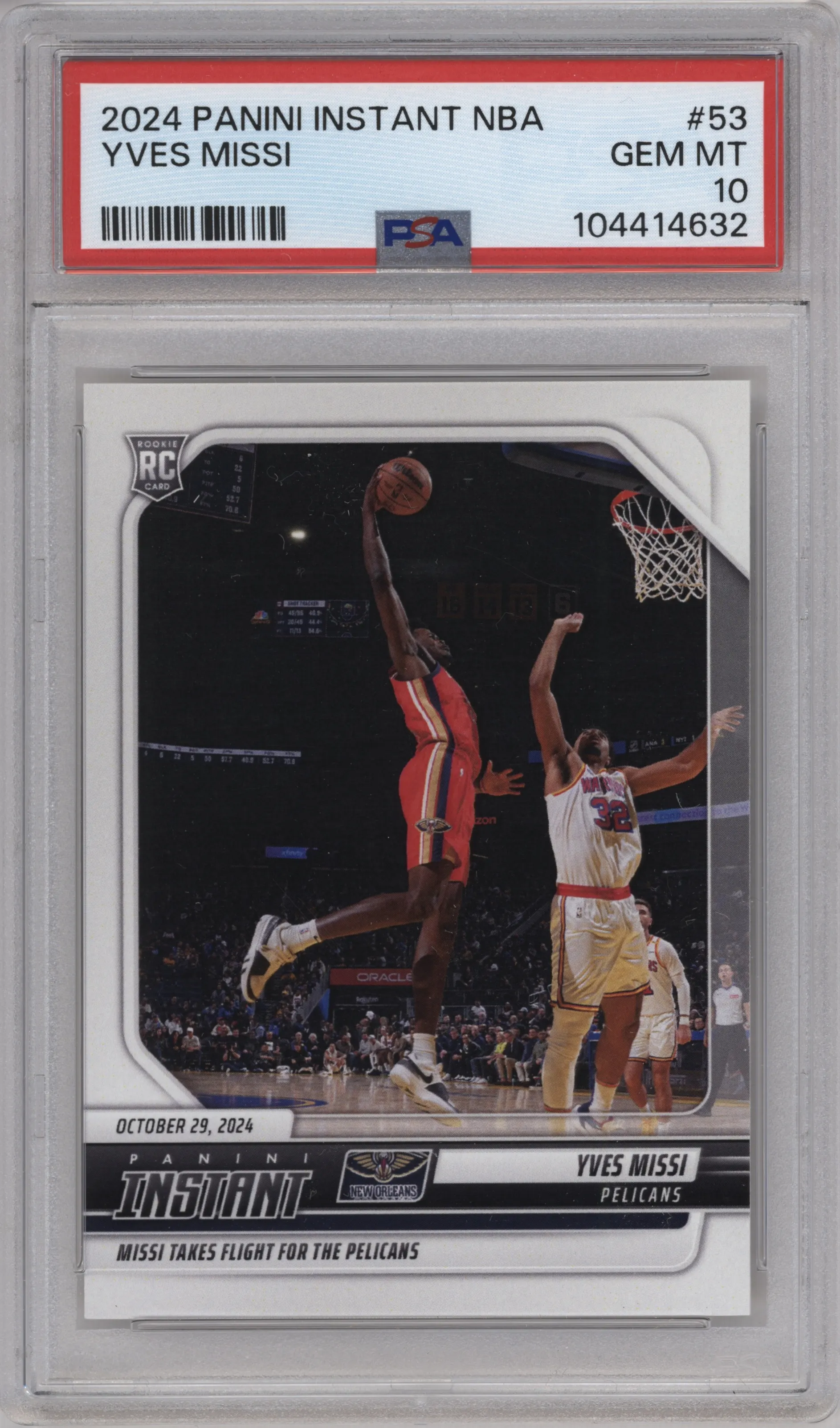 2024 Panini Instant NBA Yves Missi PSA 10