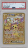 Pikachu ex from the 2024 Pokemon SV set graded by PSA and given an overall grade of 9.