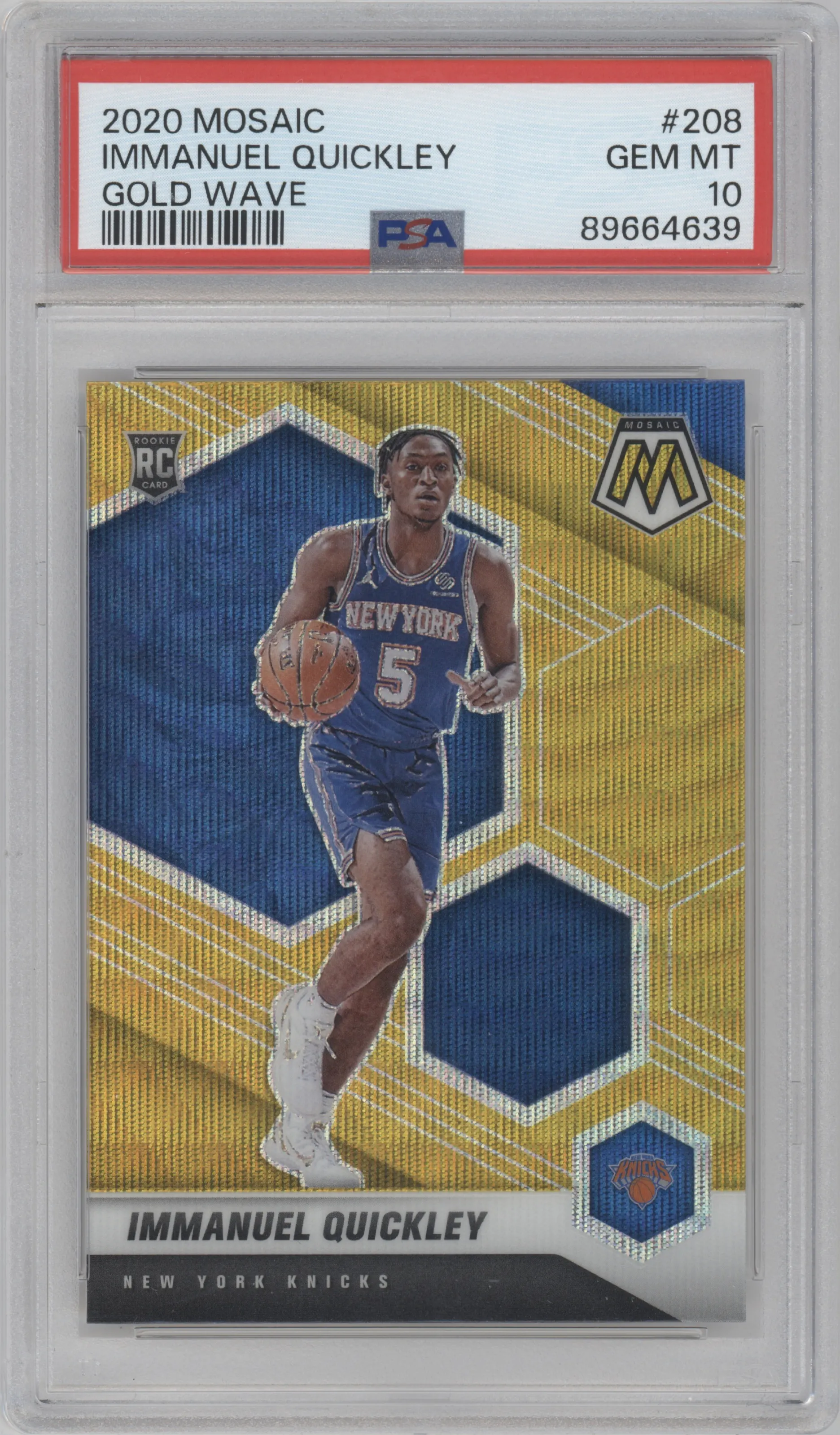 2020 Panini Mosaic Immanuel Quickley Gold Wave PSA 10