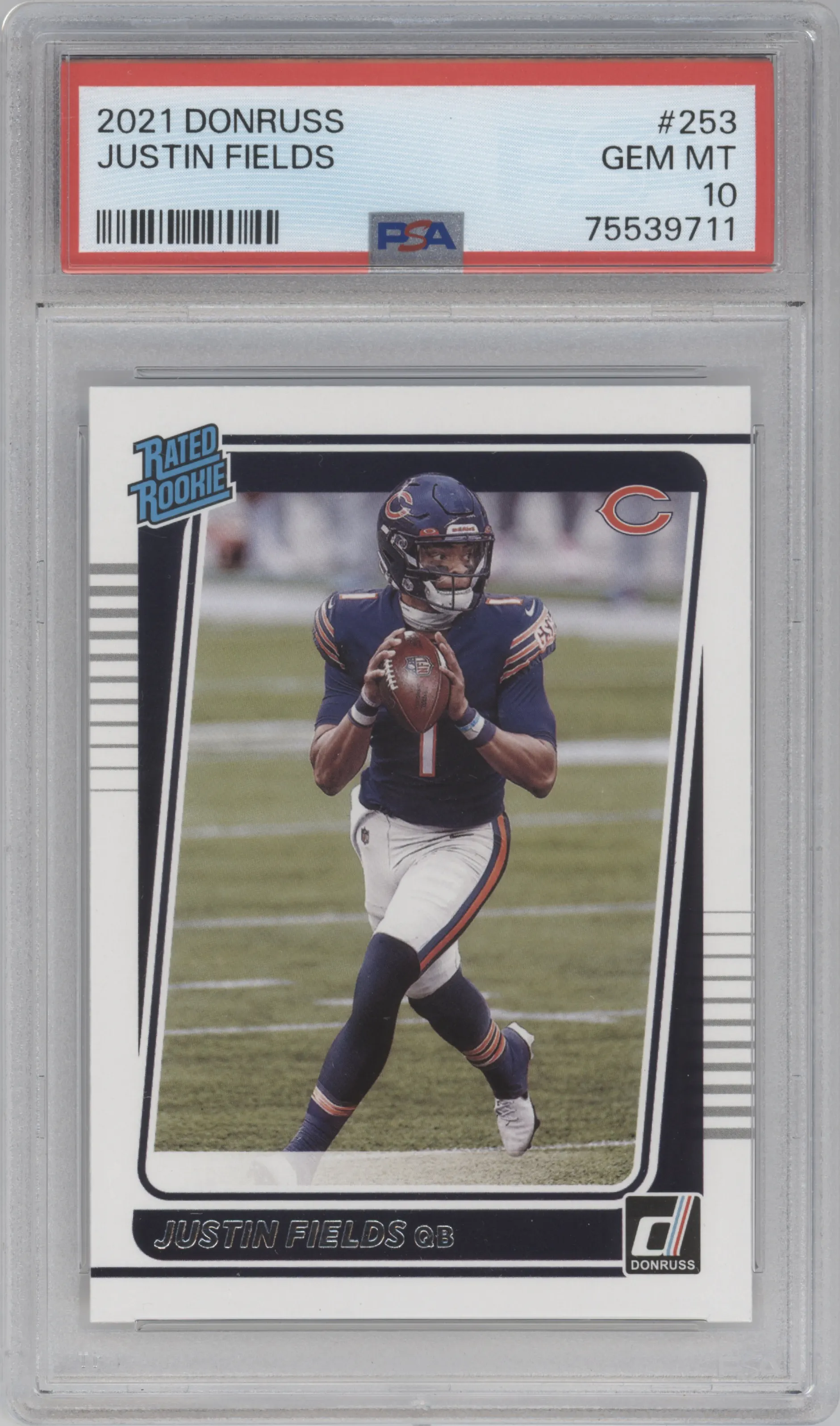 2021 Panini Donruss Rated Rookie Justin Fields #253 PSA 10