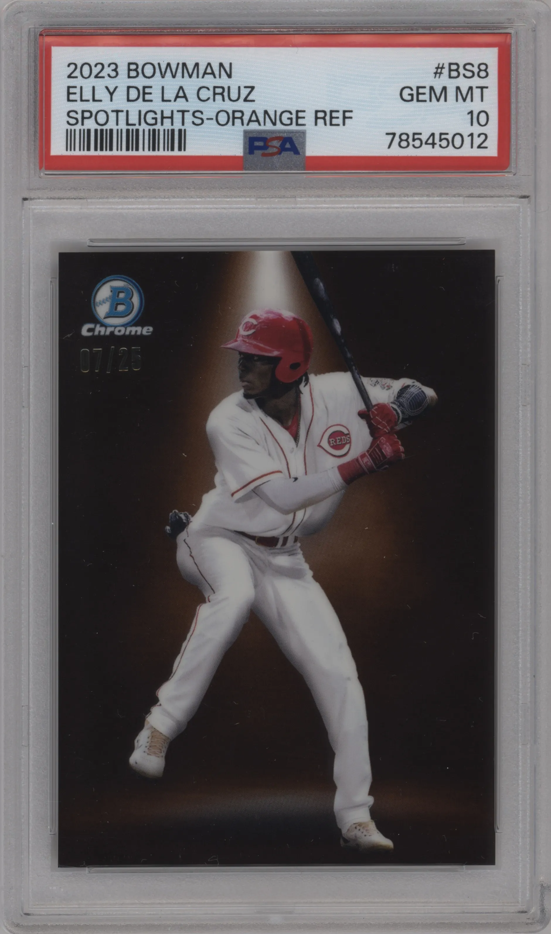 2023 Bowman Spotlights Elly De La Cruz Orange Refractor #BS-8 PSA 10