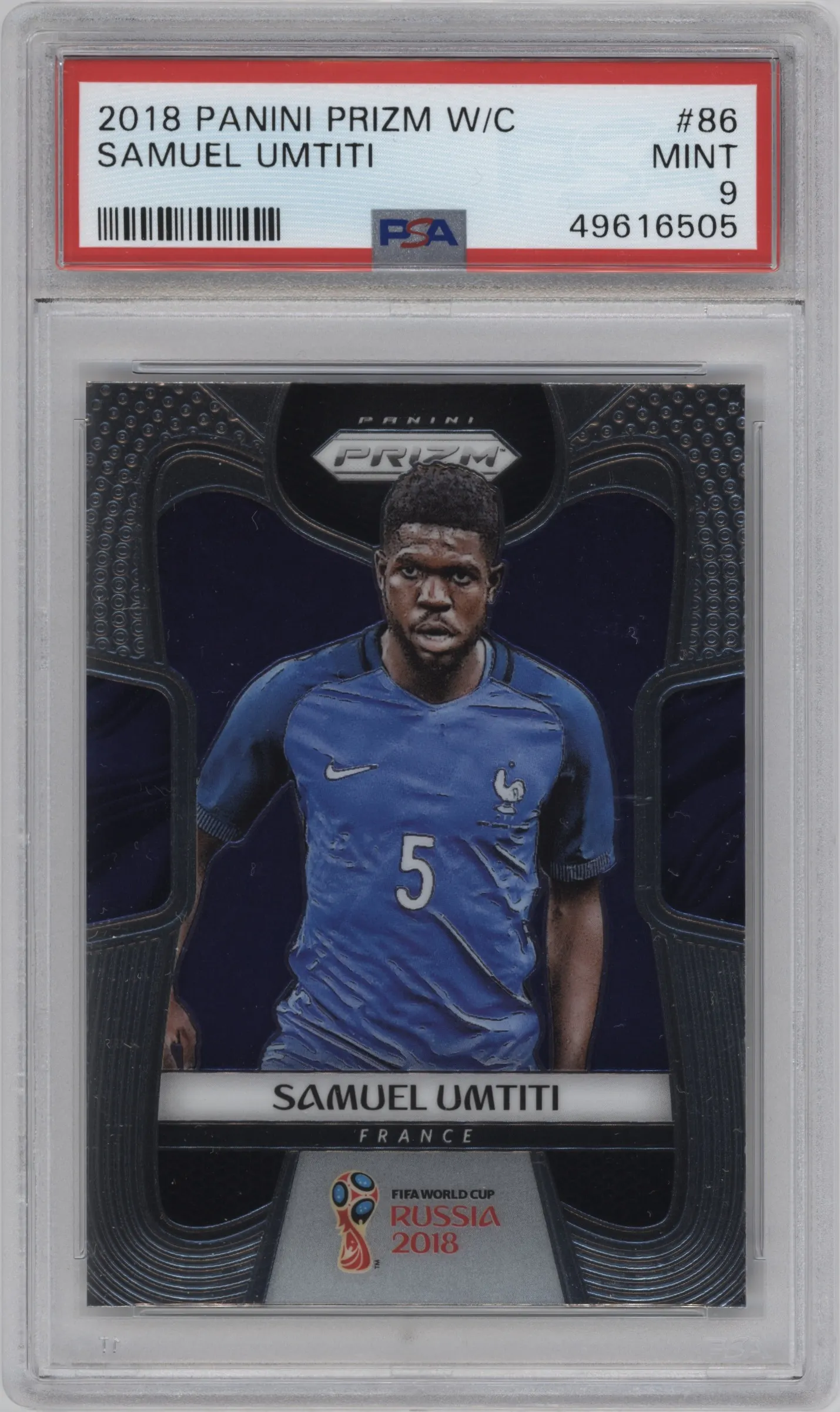 2018 Panini Prizm World Cup Samuel Umtiti PSA 9