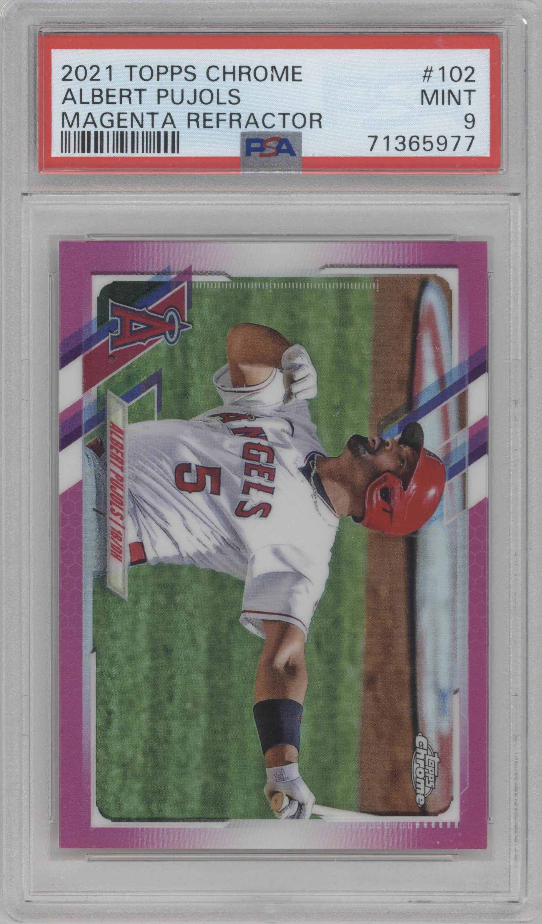 2021 Topps Chrome Albert Pujols Magenta Refractor PSA 9