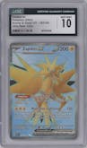 Zapdos EX from the 2023 Pokemon SV set graded by CSG and given an overall grade of 10.