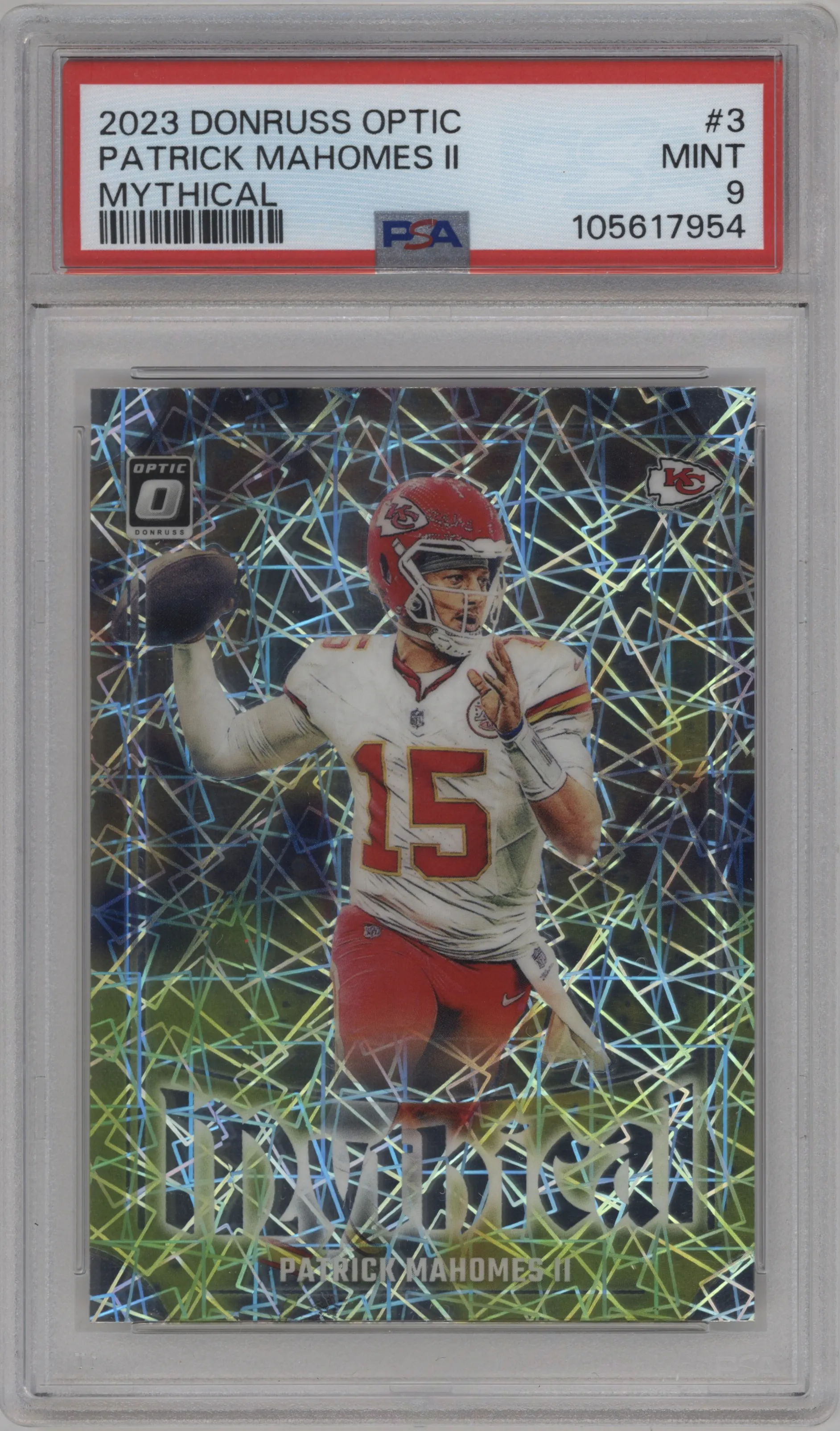 2023 Donruss Optic Mythical Patrick Mahomes II #3 PSA 9
