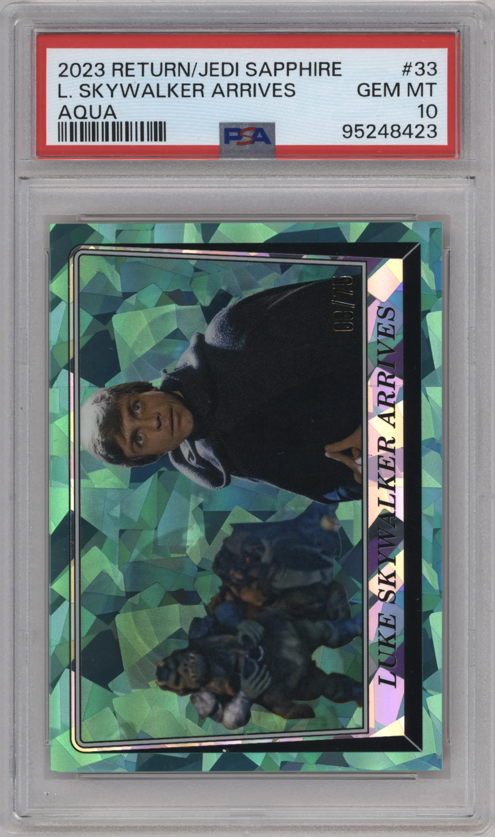 2023 Topps Chrome Sapphire Star Wars Return of the Jedi Luke Skywalker Arrives Aqua #33 PSA 10