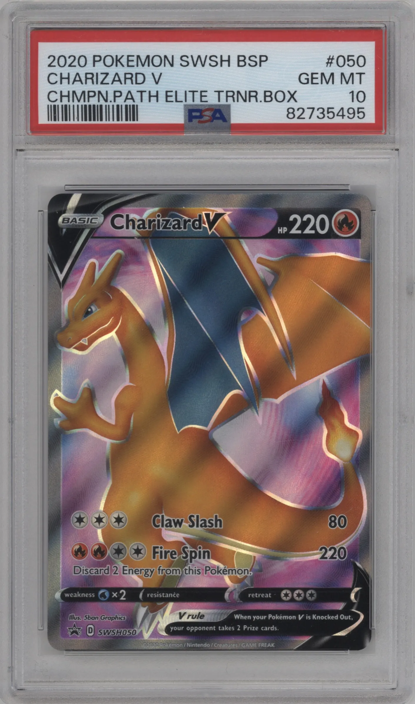 2020 Pokemon SWSH Charizard V Champion's Path ETB PSA 10