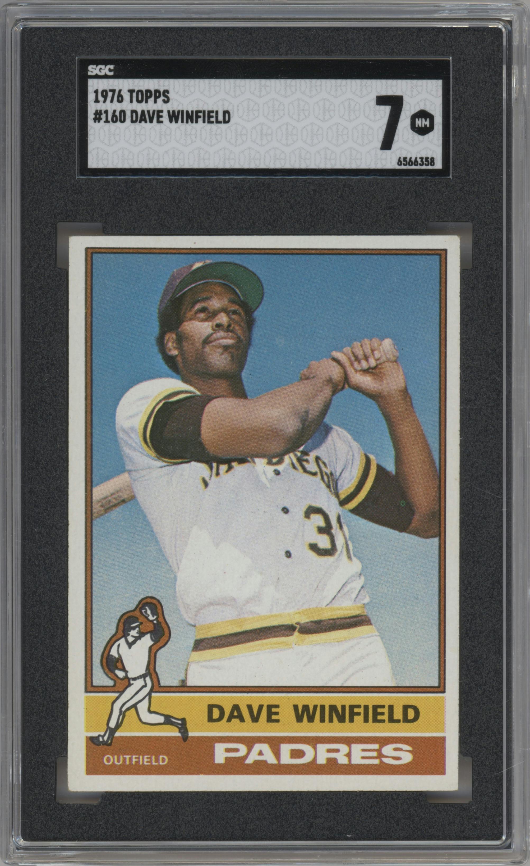 Dave Winfield from the 1976 Topps set graded by SGC and given an overall grade of 7.