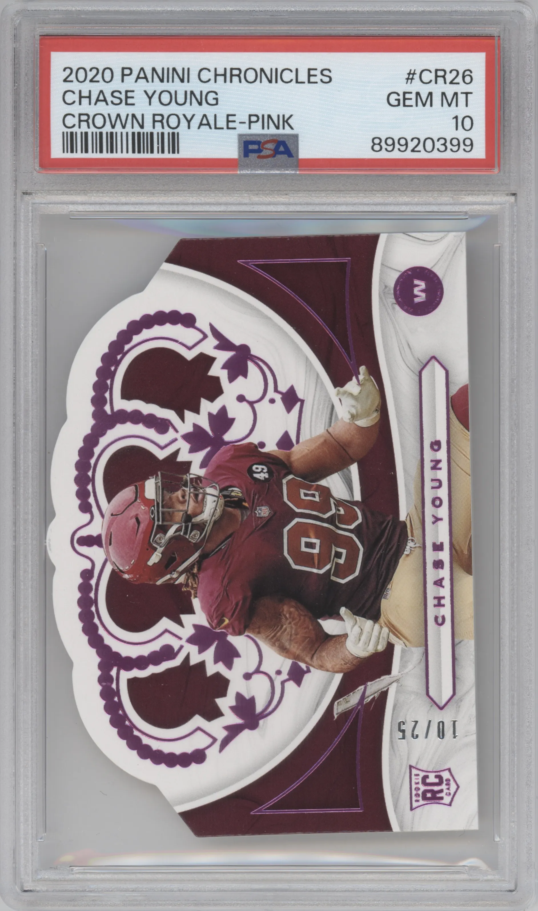 2020 Panini Chronicles Crown Royale Chase Young Pink #CR-26 PSA 10