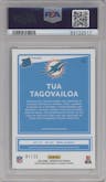 Tua Tagovailoa from the 2020 Panini Donruss Optic set featuring a Lime Green parallel graded by PSA and given an overall grade of 9.
