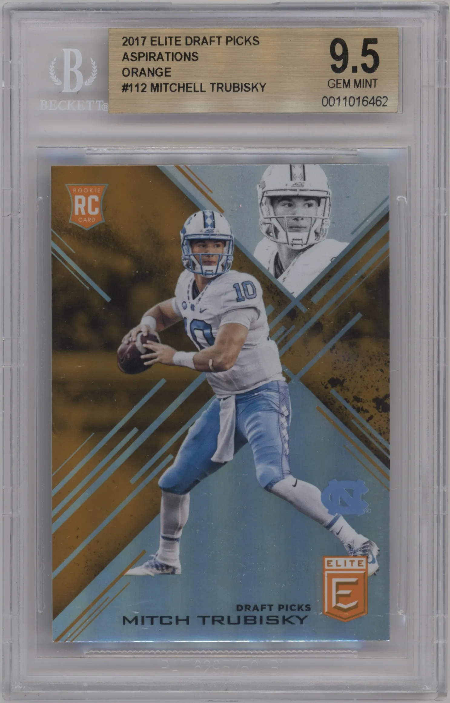 2017 Panini Elite Draft Picks Mitchell Trubisky Aspirations Orange #112 BGS 9.5