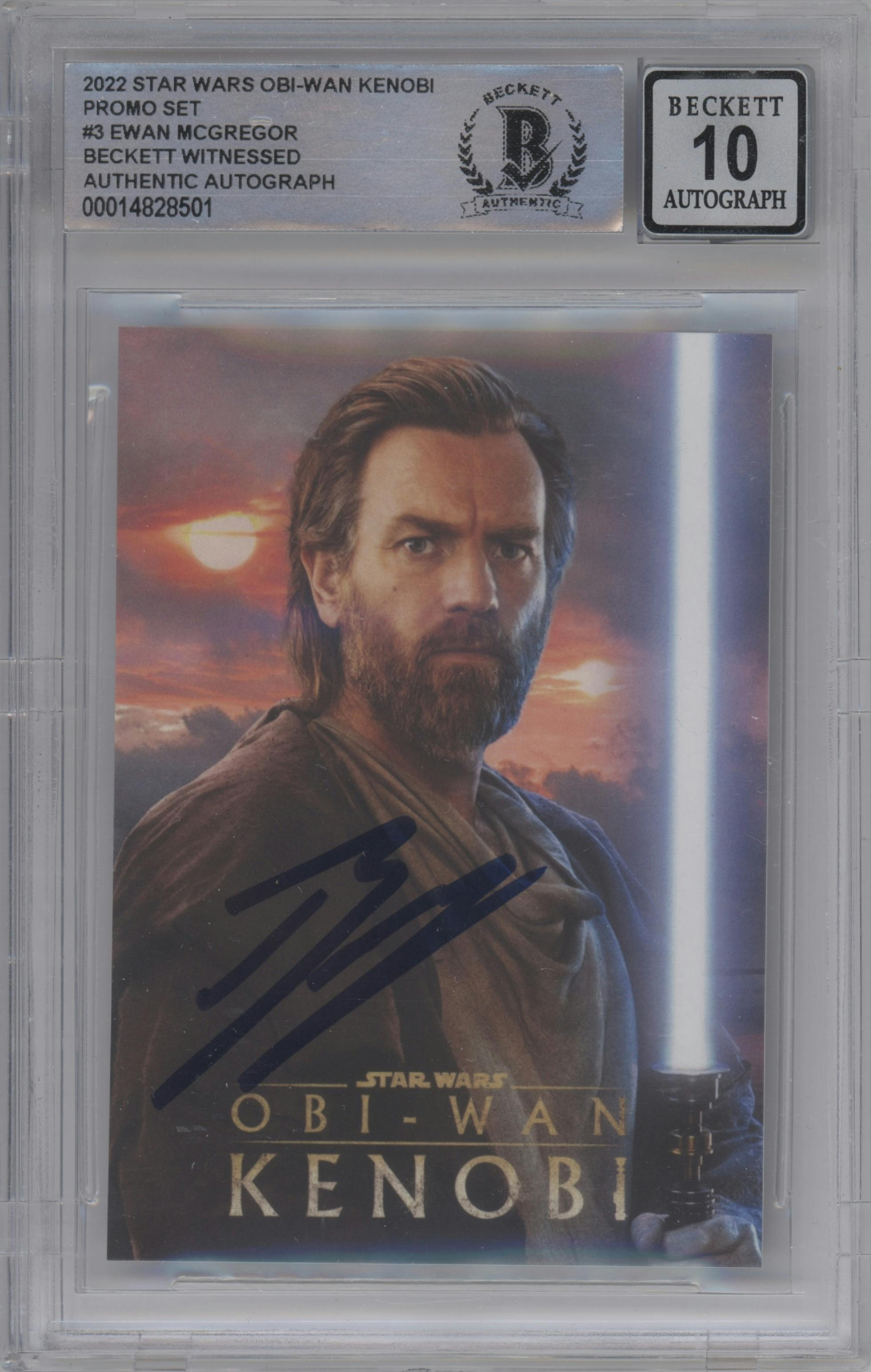 Ewan Mcgregor from the Disney Star Wars Obi Wan TV set graded by Beckett.