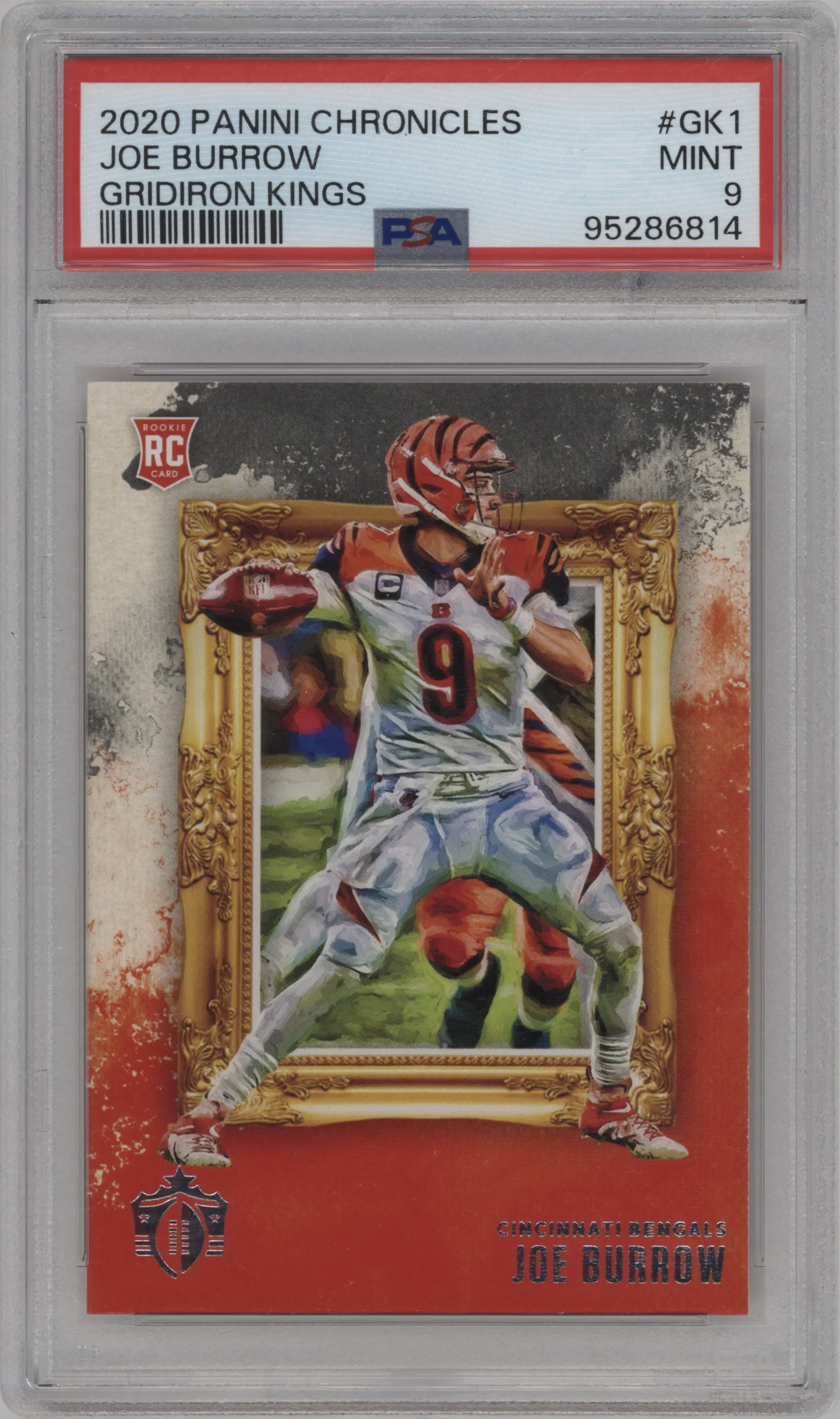2020 Panini Chronicles Gridiron Kings Joe Burrow #GK-1 PSA 9