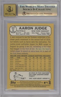 Aaron Judge from the 2017 Topps Heritage set graded by Beckett and given an overall grade of 9.5.