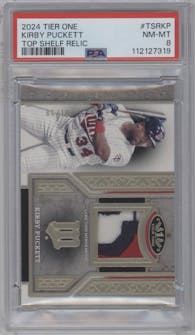 Kirby Puckett from the 2024 Topps Tier One  set graded by PSA and given an overall grade of 8.