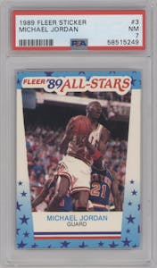 Michael Jordan  from the 1989-90 Fleer set graded by PSA and given an overall grade of 7.
