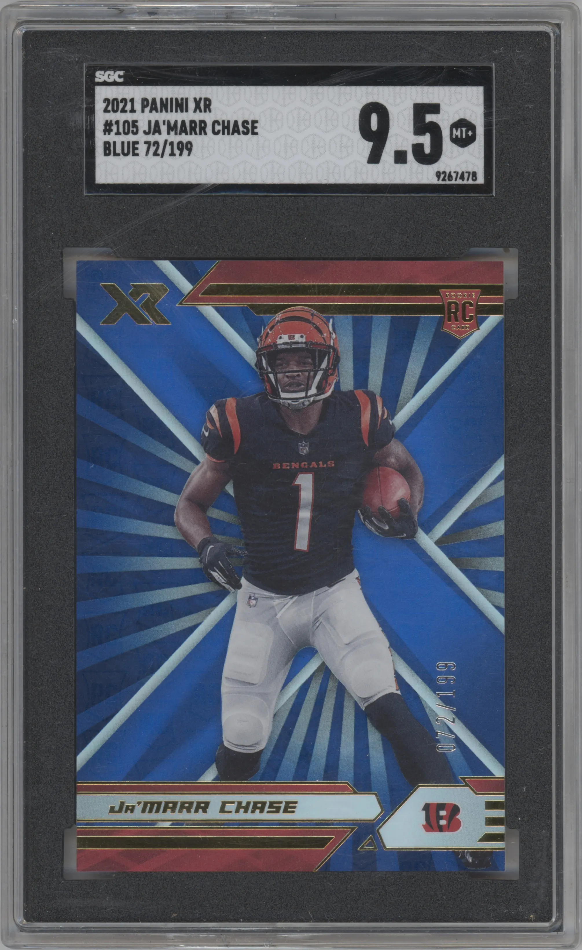 2021 Panini XR Ja'Marr Chase Blue SGC 9.5