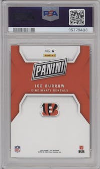 Joe Burrow from the 2024 Panini The National VIP set featuring a Gold parallel graded by PSA and given an overall grade of 9.