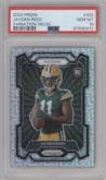 Jayden Reed from the 2023 Panini Prizm set featuring a Mojo Prizm parallel graded by PSA and given an overall grade of 10.