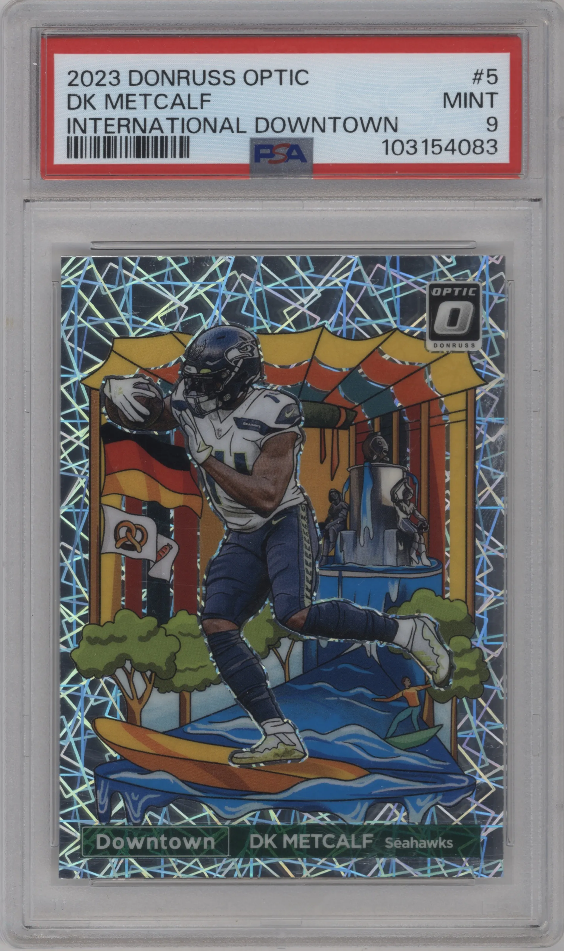 2023 Donruss Optic International Downtown DK Metcalf #5 PSA 9