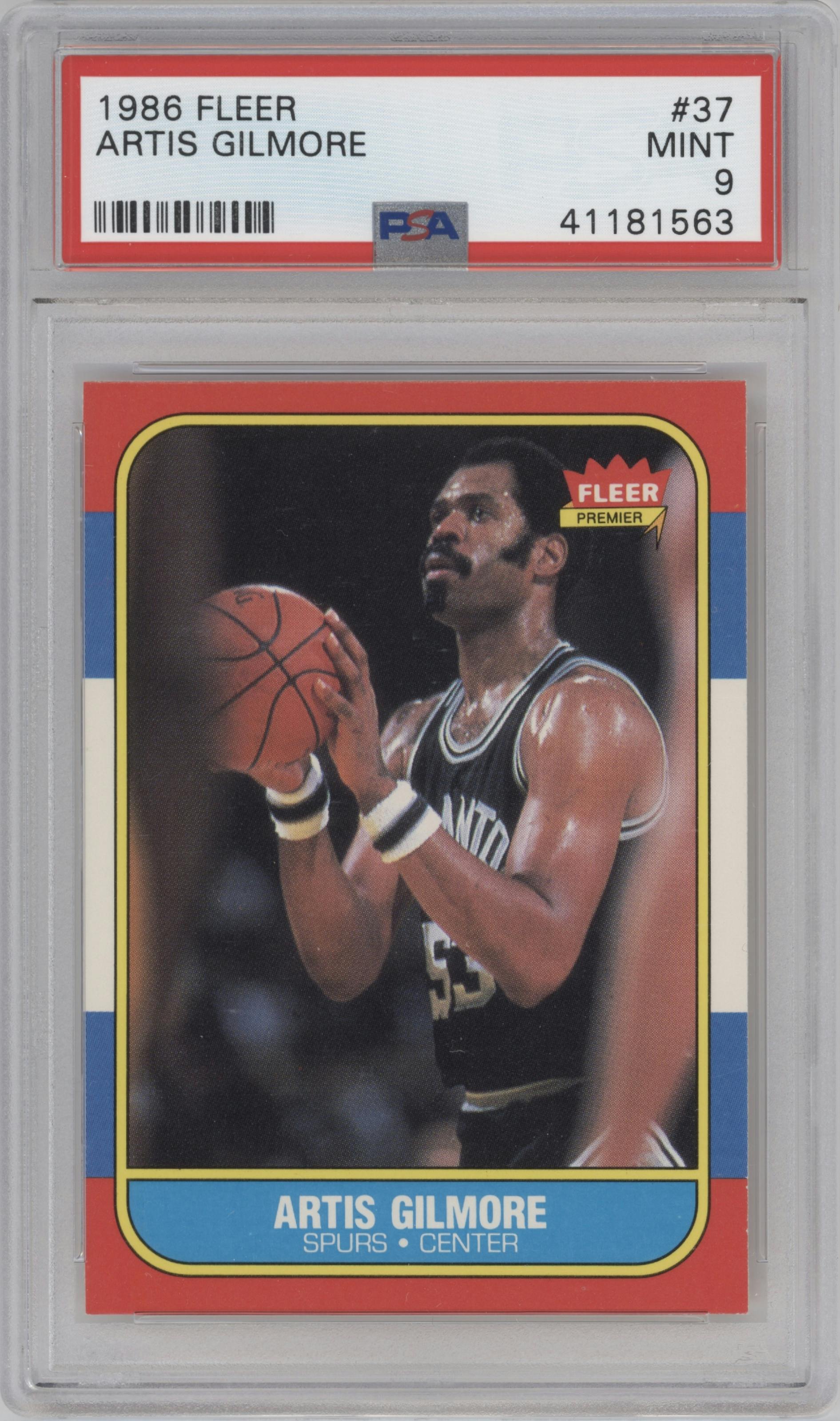 Artis Gilmore from the 1986-87 Fleer set graded by PSA and given an overall grade of 9.