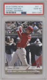 Shohei Ohtani from the 2018 Topps Now set graded by PSA and given an overall grade of 10.