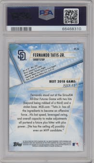 Fernando Tatis Jr. from the 2018 Bowman’s Best set graded by PSA and given an overall grade of 10.