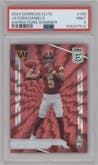 Jayden Daniels from the 2024 Panini Donruss Elite set featuring a Aspirations Shimmer parallel graded by PSA and given an overall grade of 9.