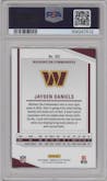 Jayden Daniels from the 2024 Panini Donruss Elite set featuring a Aspirations Shimmer parallel graded by PSA and given an overall grade of 9.