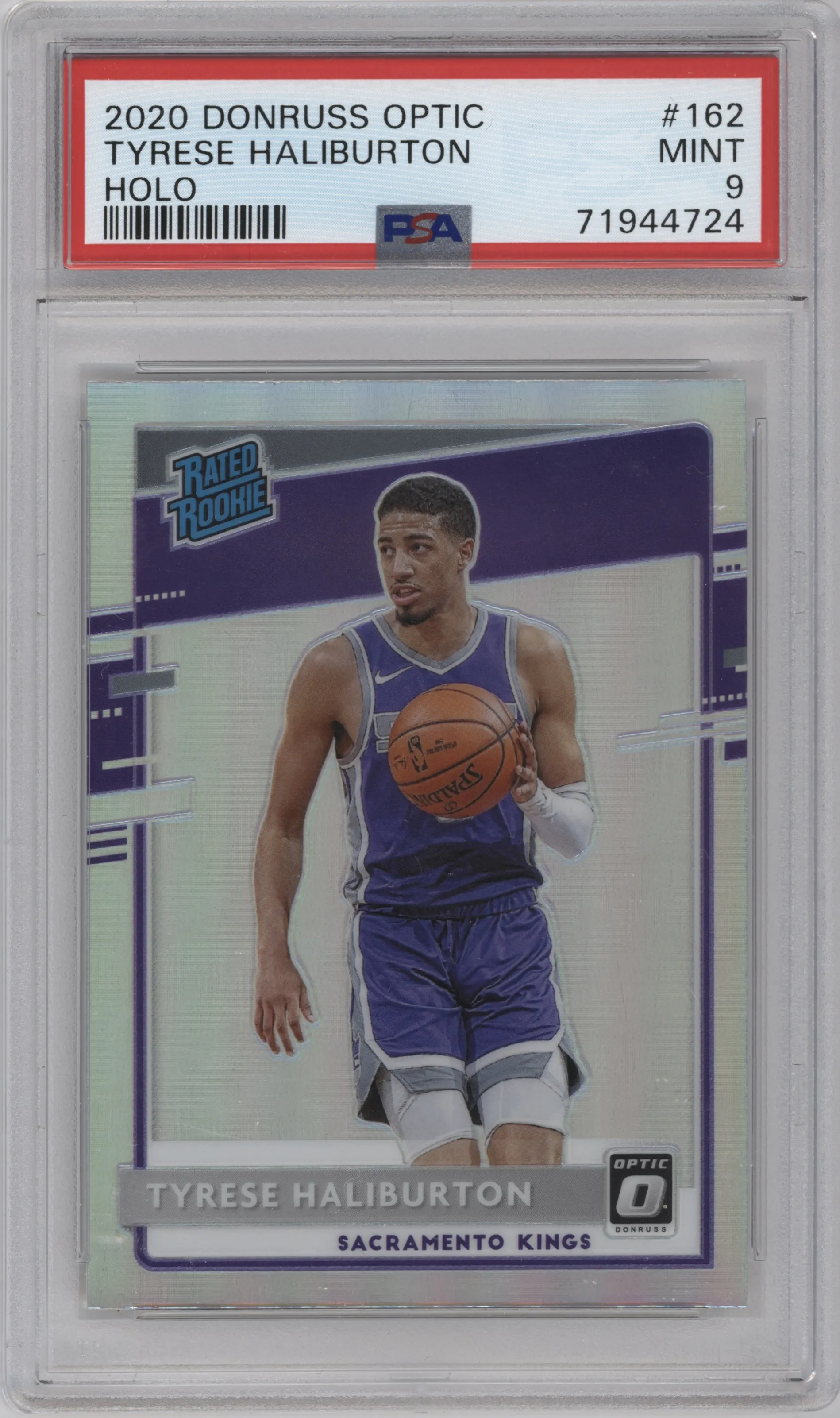 2020 Panini Donruss Optic Rated Rookie Tyrese Haliburton Holo #162 PSA 9