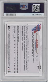 Alec Bohm from the 2021 Topps Complete Set set graded by PSA and given an overall grade of 9.