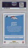 Jerry Jeudy from the 2020 Panini Donruss Optic set featuring a Hyper Blue  parallel graded by PSA and given an overall grade of 10.