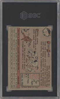 Roger Maris from the 1958 Topps set graded by SGC and given an overall grade of 2.5.