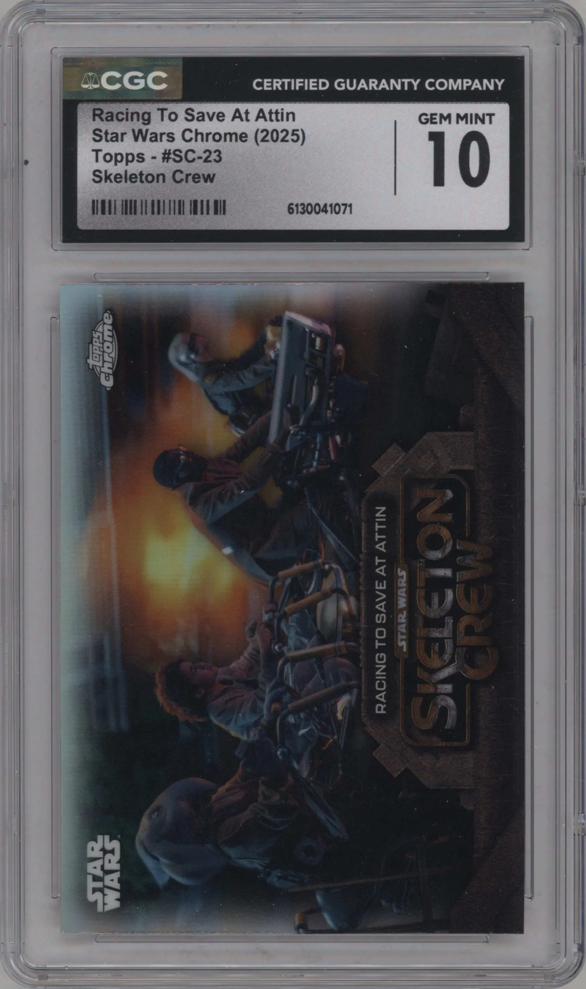 2025 Topps Chrome Star Wars Skeleton Crew Racing To Save At Attin CGC 10