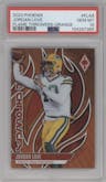 Jordan Love from the 2023 Panini Phoenix set featuring a Orange parallel graded by PSA and given an overall grade of 10.