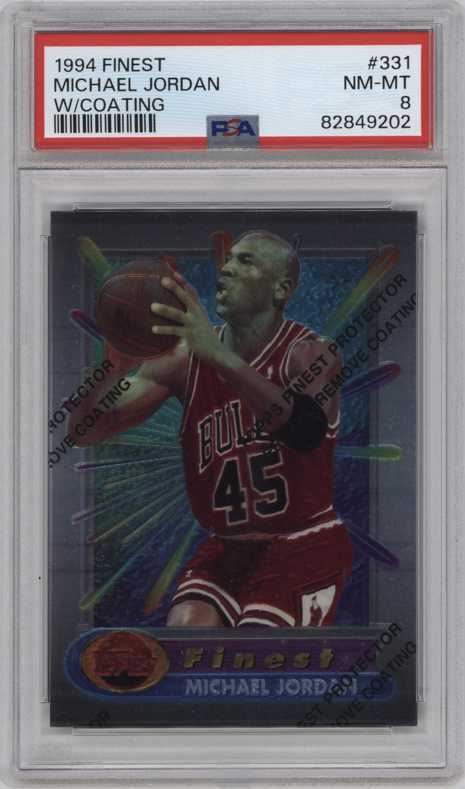 1994 Topps Finest Michael Jordan W/ Coating #331 PSA 8