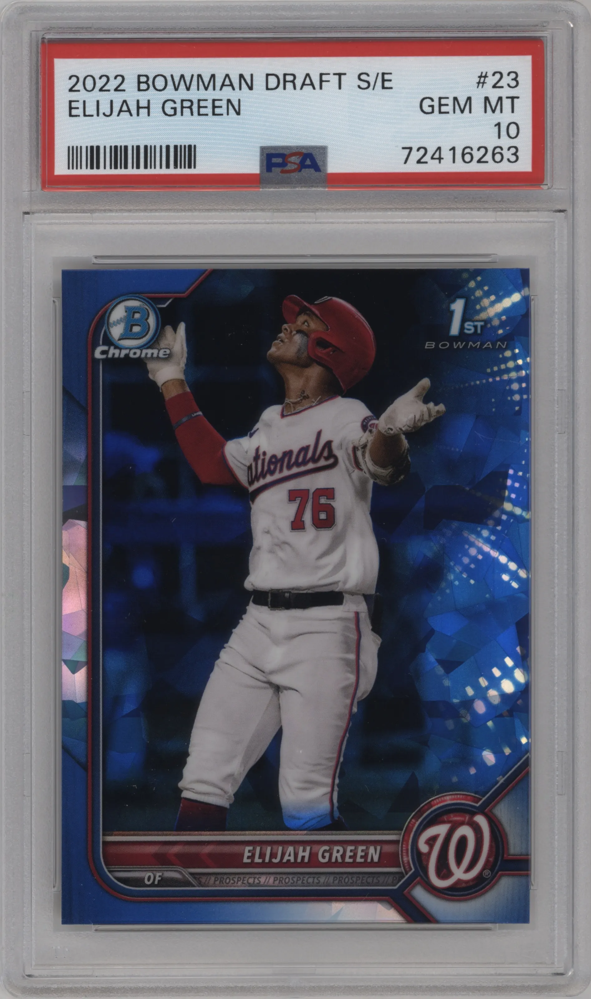 2022 Bowman Draft Sapphire Edition Chrome Elijah Green #BDC-23 PSA 10
