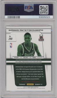 Giannis Antetokounmpo from the 2013-14 Panini Prizm set graded by PSA and given an overall grade of 10.