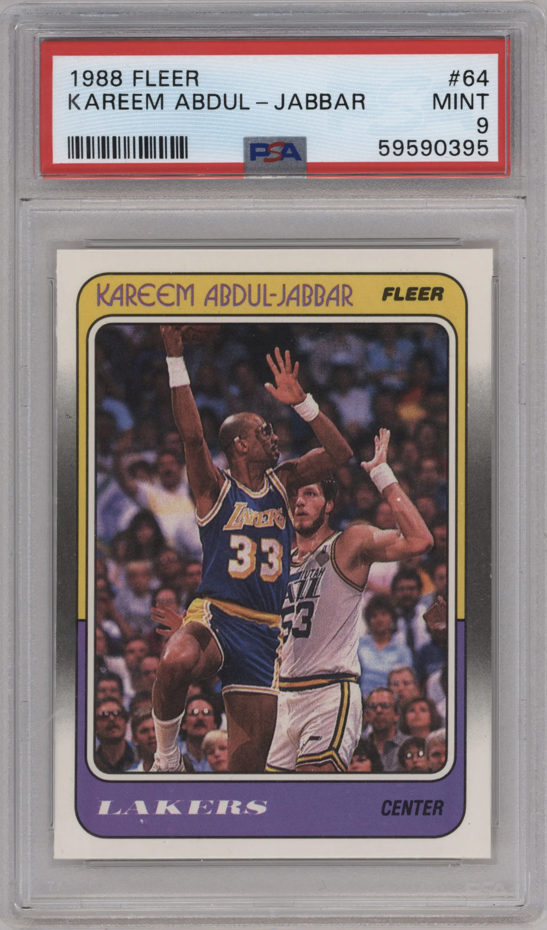 1988 Fleer Kareem Abdul-Jabbar #64 PSA 9