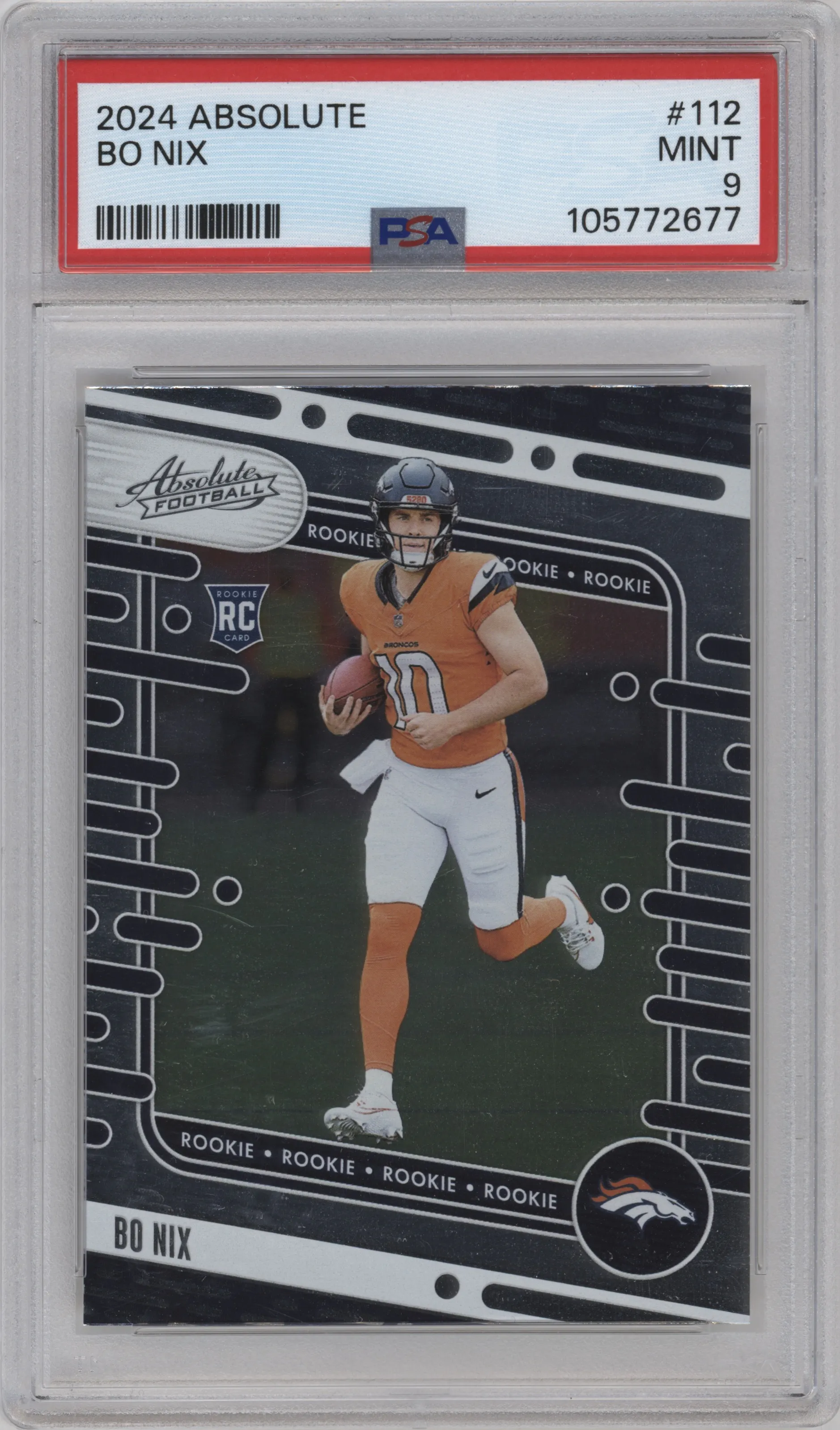2024 Panini Absolute Bo Nix Retail PSA 9