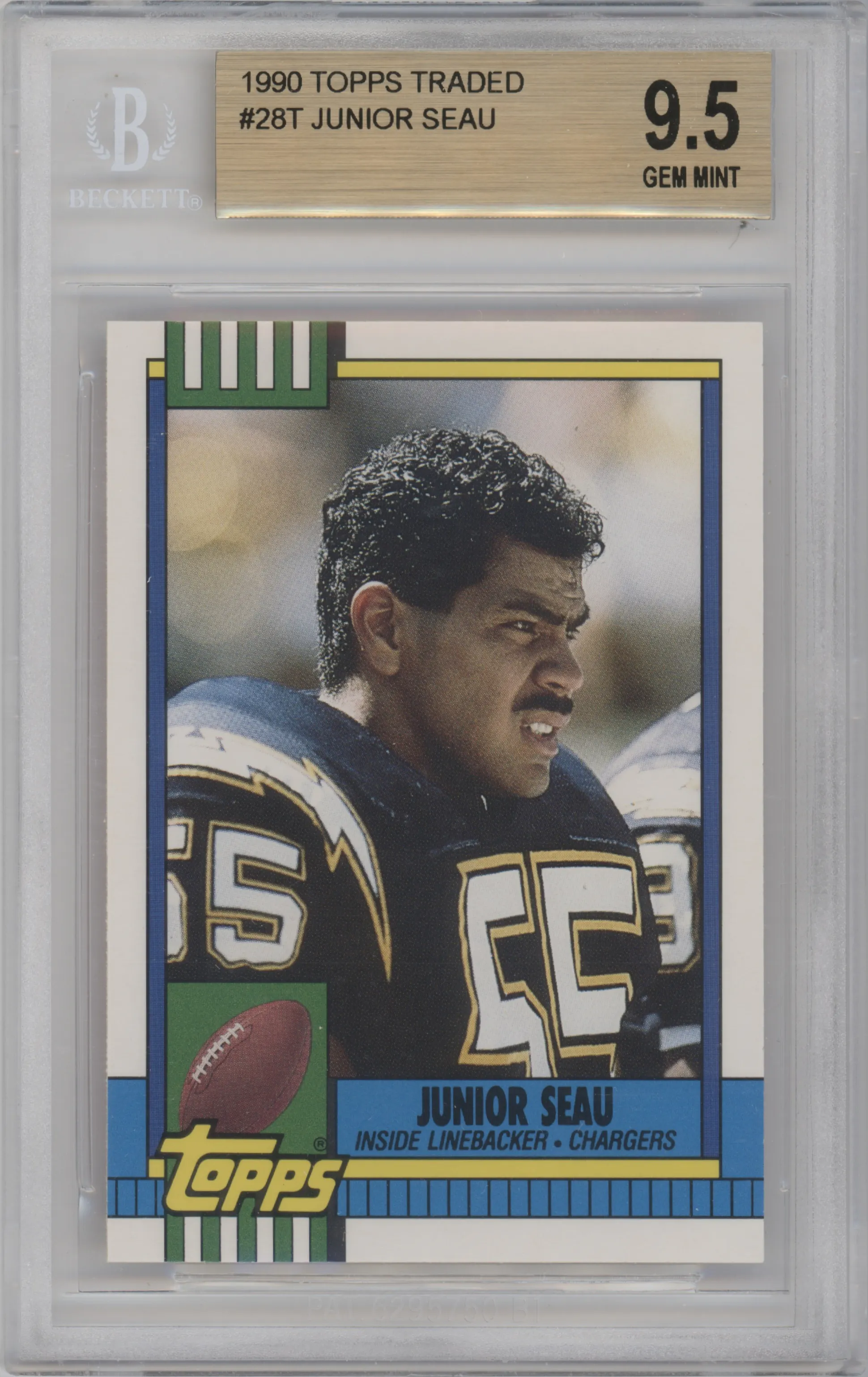 1990 Topps Traded Junior Seau BGS 9.5