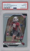 Marvin Harrison Jr. from the 2024 Panini Prizm set featuring a Silver Prizm parallel graded by PSA and given an overall grade of 10.